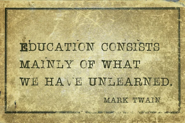 Educação não aprendido MTwain — Fotografia de Stock
