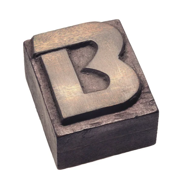Tipografía de madera bloque B —  Fotos de Stock