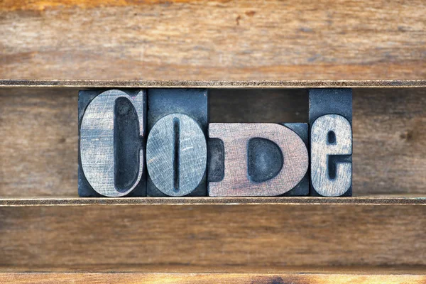 Code wooden word tray — Stock Photo, Image