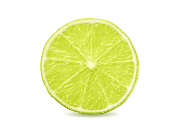 Rebanada de limón jugosa aislado — Foto de Stock