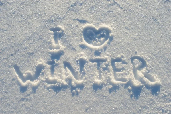 Liefde wintersneeuw — Stockfoto