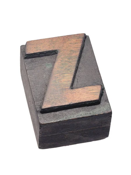 Wooden letterpress Z block — Stock Photo, Image