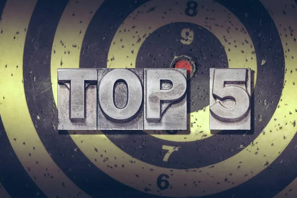 Topo 5 no alvo — Fotografia de Stock