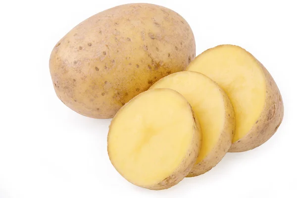 Potato tuber with slices — Stock Photo, Image