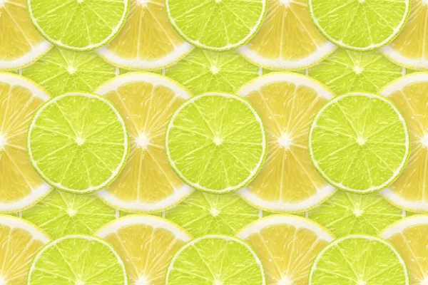 Lime and lemon slices pattern — Stock Photo, Image