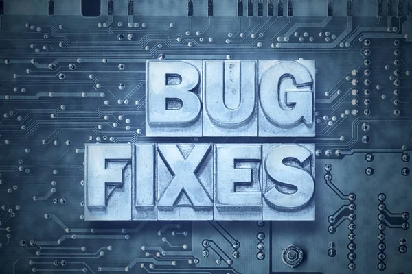 Bug fixes pc board — Stock Photo, Image