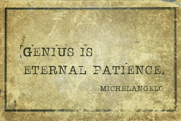 Genius is patience Michelangelo — Stock Photo, Image