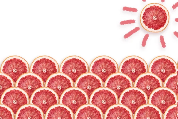 Sunny grapefruitu pozemky — Stock fotografie