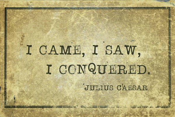 пришел, увидел, завоевал Цезаря
