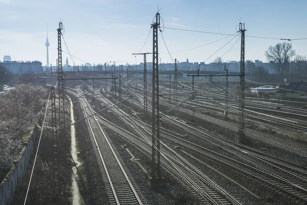 Voies ferrées en Berlin — Photo