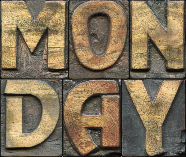 Lunes tipografía de madera —  Fotos de Stock