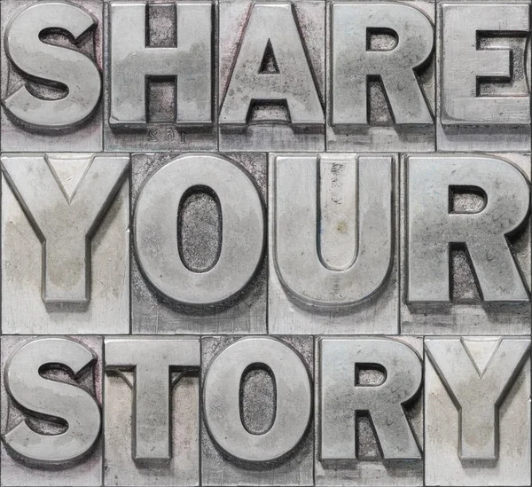 Teilen Sie Ihre Geschichte Block — Stockfoto