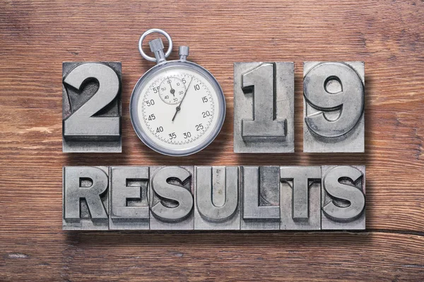 2019 results wooden — Stock Photo, Image