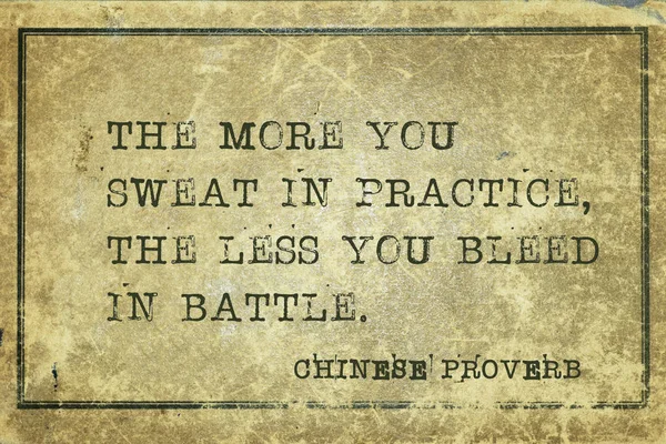 Vous Transpirez Pratique Moins Vous Saignez Combat Proverbe Chinois Ancien — Photo