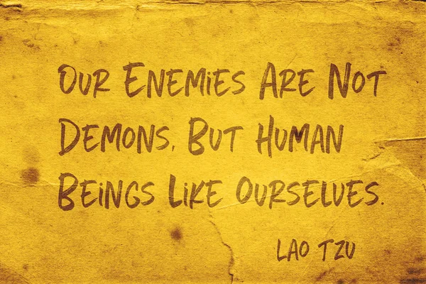 Düşmanlarımız Iblis Değil Bizim Gibi Insanlardır Eski Çin Filozofu Lao — Stok fotoğraf