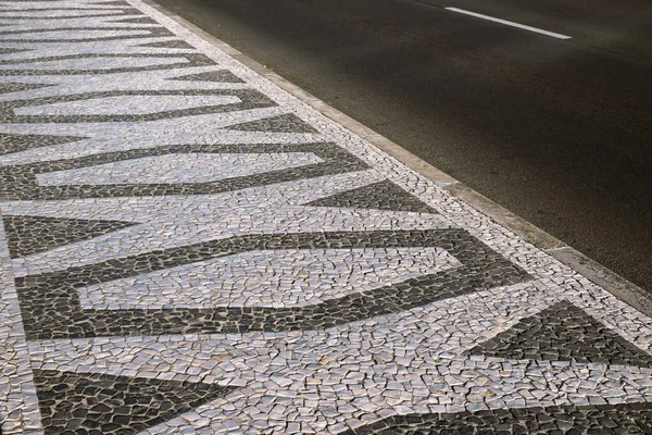 Traditionele Geplaveide Tegels Funchal Stad Madeira Portugal — Stockfoto