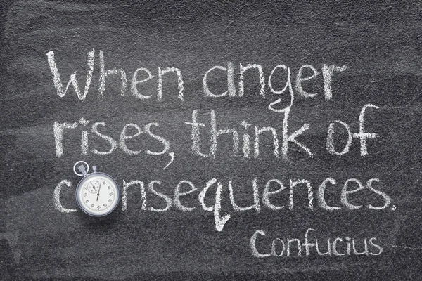 Anger Rises Think Consequences Ancient Chinese Philosopher Confucius Concept Quote — Stock Photo, Image