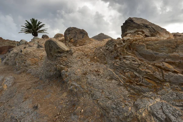 Vecchio Terreno Vulcanico Lavico Ghiacciato Dell Isola Madeira — Foto Stock