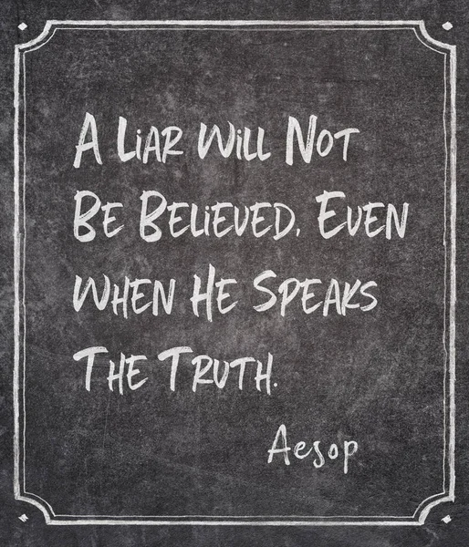 Kłamca Nie Uwierzy Nawet Jeśli Powie Prawdę Słynny Grecki Gawędziarz — Zdjęcie stockowe