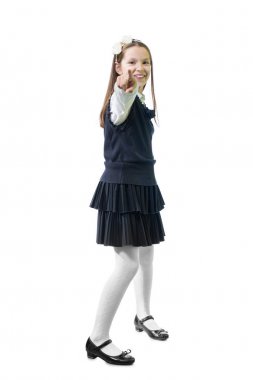 Üniformalı kız öğrenci. 