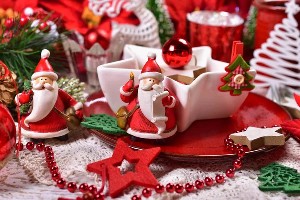 Kerst tabel decoratie — Stockfoto