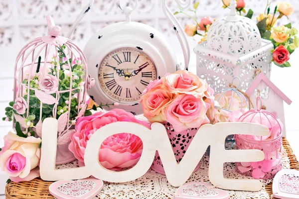 Romantica decorazione amore shabby chic — Foto Stock