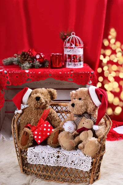 Teddy bears at christmas time — Stock Photo, Image