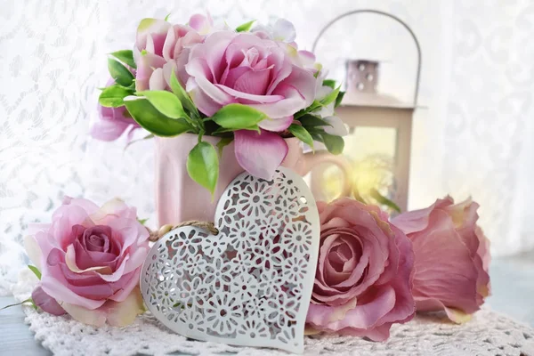 Romantische decoratie voor bruiloft of valentines — Stockfoto