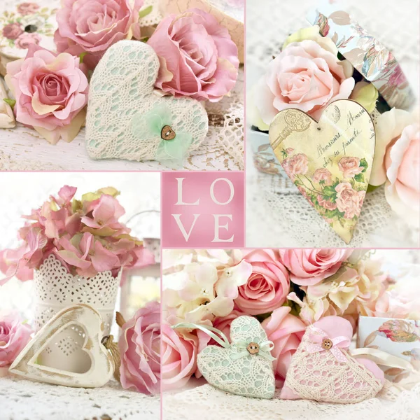 Vintage style LOVE collage — Stock Photo, Image