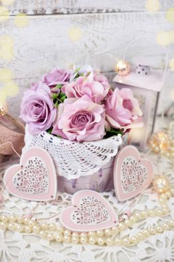 romantik aşk dekorasyon düğün veya val için eski püskü şık tarzda