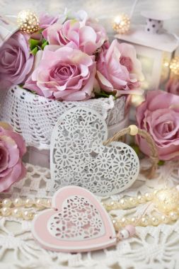 romantik aşk dekorasyon düğün veya val için eski püskü şık tarzda