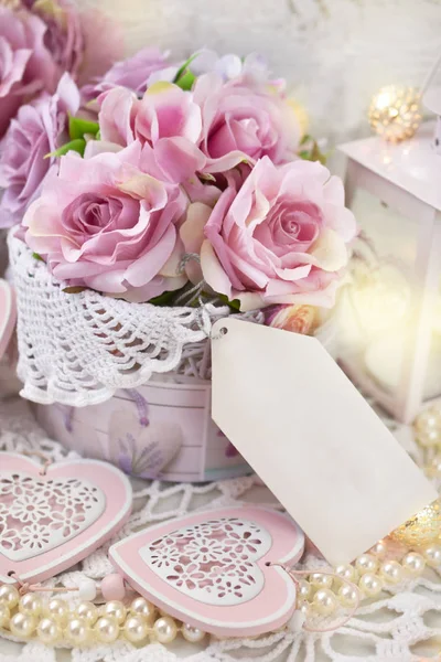 Verliefdheid decoratie in shabby chique stijl voor bruiloft of val — Stockfoto