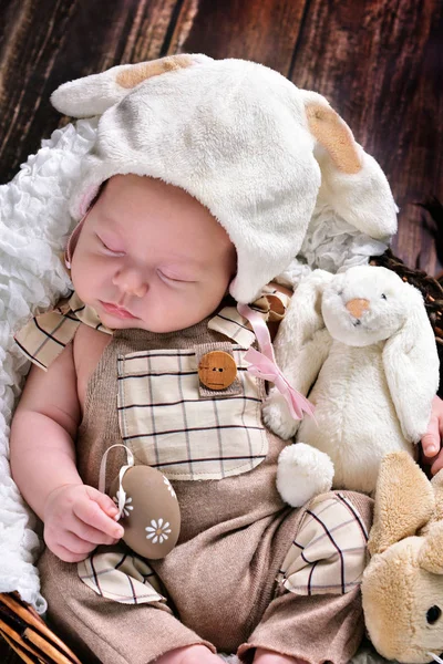 First easter of baby boy — Stock Photo, Image