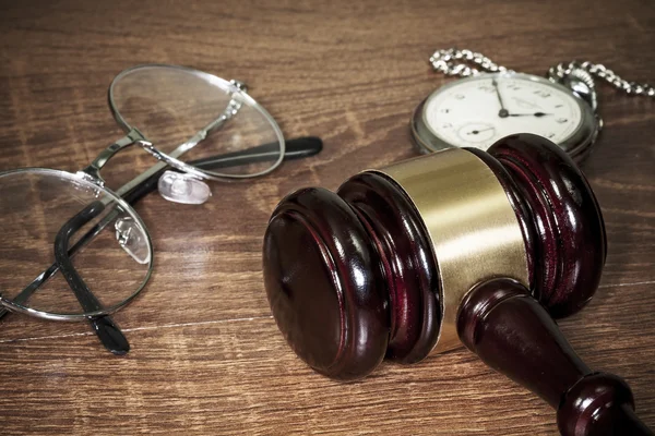 Gavel on the table Stock Image