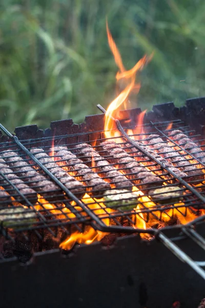 Meat roasting on the grill — Stock Photo, Image