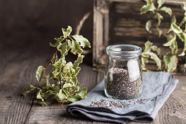 Chia seeds in the jar — Stock Photo, Image