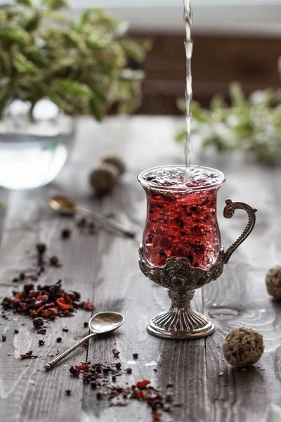 Καυτό κόκκινο τσάι — Φωτογραφία Αρχείου