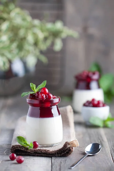 Domácí kokosová Panna Cotta — Stock fotografie