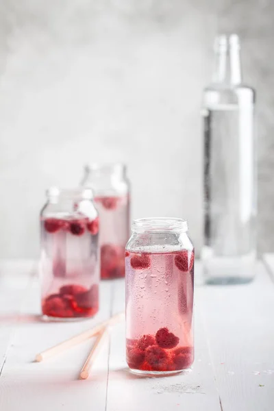 Färska hallon saft — Stockfoto