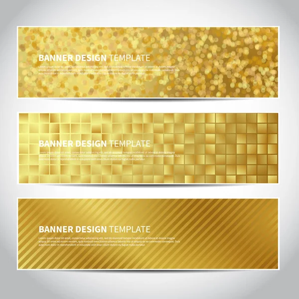 Guld vektor banners — Stock vektor