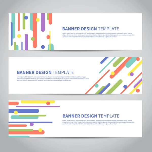 Banner Covers Met Platte Geometrische Patroon Cool Kleurrijke Achtergronden Ontwerp — Stockvector