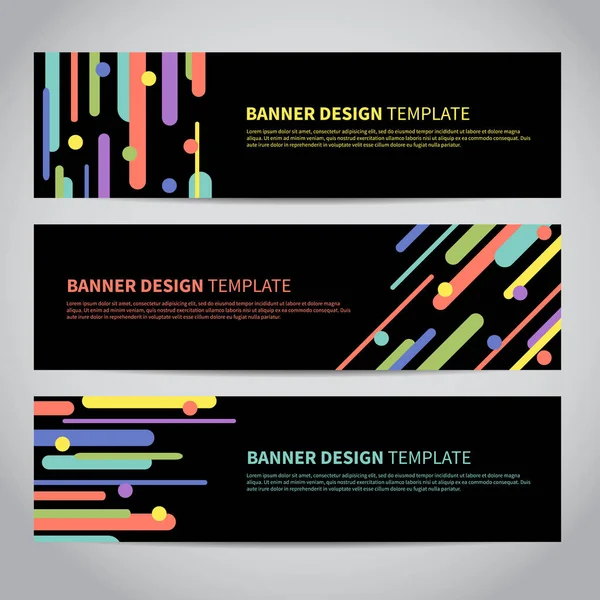 Banner Covers Met Platte Geometrische Patroon Cool Kleurrijke Achtergronden Ontwerp — Stockvector