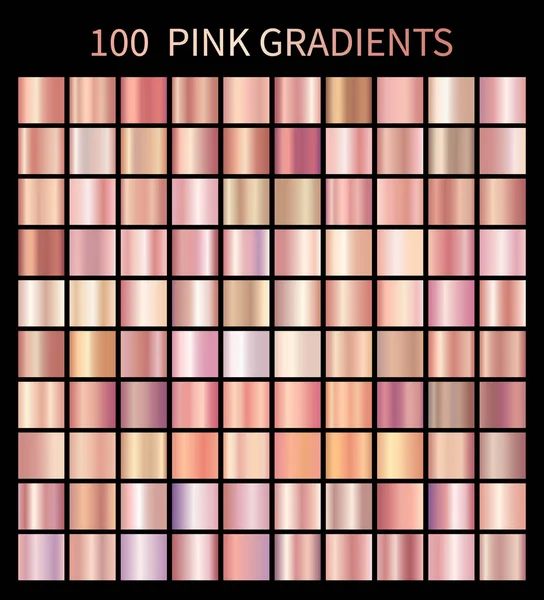 Pembe, moda tasarımı için gradyan koleksiyonu yükseldi. Arka planlar, kapak, çerçeve, şerit, afiş, etiket, afiş, kart, poster vb parlak gül degrade illüstrasyonları koleksiyonu.