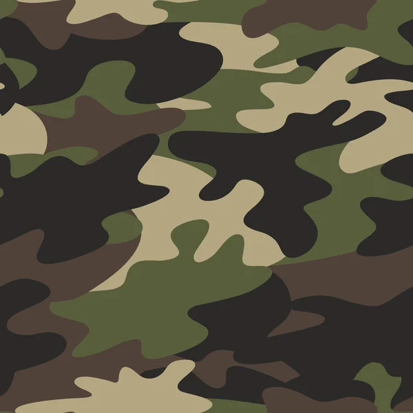 Nahtlose Camouflage Muster Militärischen Hintergrund Grüne Und Braune Farben Abstraktes — Stockvektor