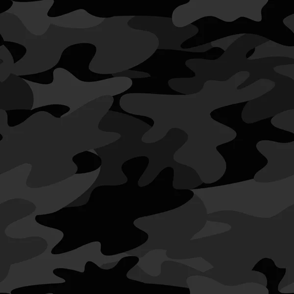 Modèle Camouflage Sans Couture Arrière Plan Militaire Couleurs Noir Gris — Image vectorielle