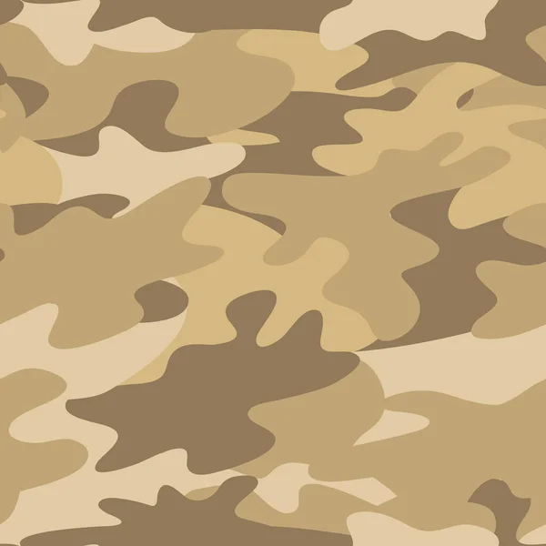 Sömlös Kamouflage Mönster Militär Bakgrund Sand Färger Abstrakt Mönster Vektor — Stock vektor