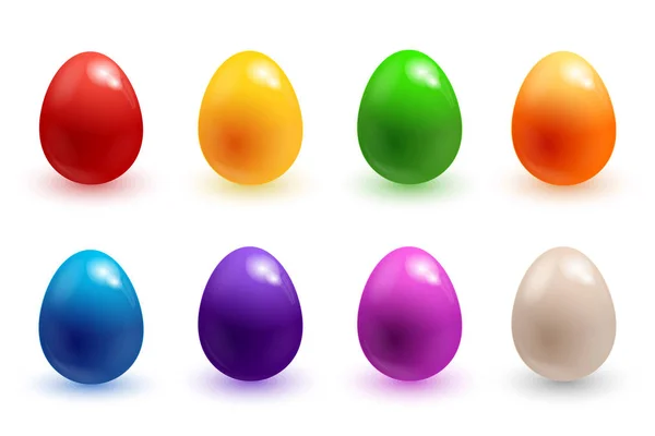 Easter eggs 3d icons — Stock Vector