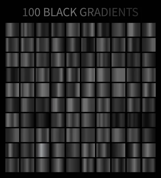 Siyah degradeler 100 büyük set. Arka planlar, kapak, çerçeve, şerit, afiş, sikke, etiket, afiş, kart vb siyah degrade illüstrasyonları mega koleksiyonu. Vektör şablonu eps10