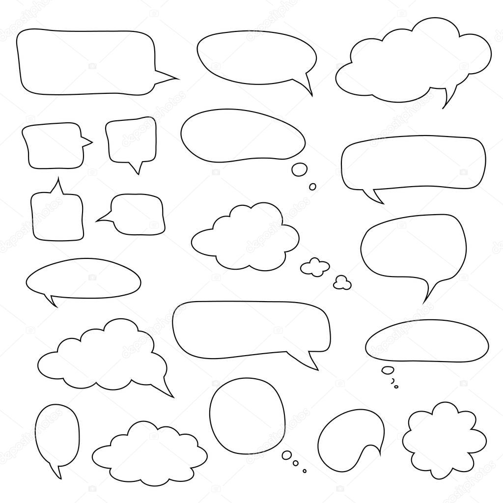 Set of speech bubbles and dialog balloons. Collection of Vector simple elements for your design EPS10