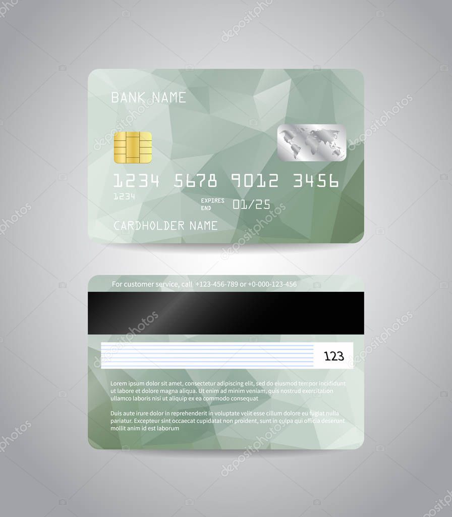Realistic Detailed Credit Cards Set Colorful Emerald Green